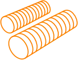 Simple diagram of Thermoid/Flexfab Ducting, illustrating its design.