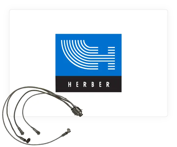 An image featuring Herber Aircrafts' brand logo and a wire and tube harness.